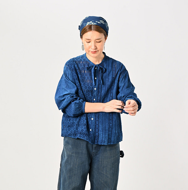Ai Doama Hira Cutwork Blouse Female Model