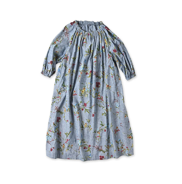 Indian Khadi Dungaree Next to Spring Print Gathered Dress