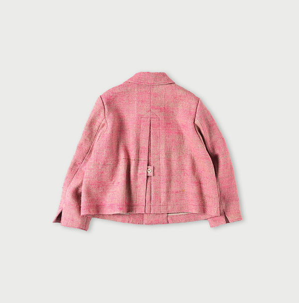 Indian Linen Silk Tweed Square Jacket Back