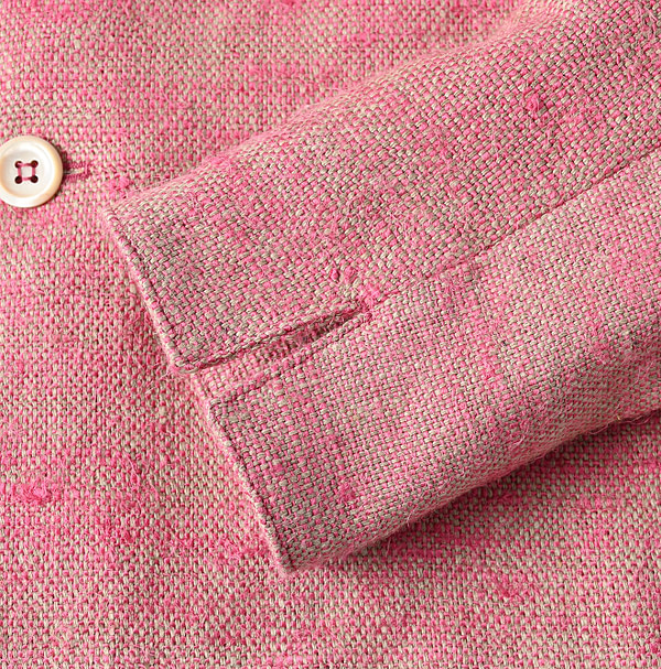 Indian Linen Silk Tweed Square Jacket Detail