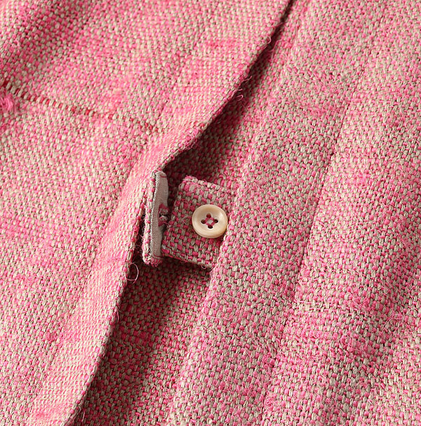 Indian Linen Silk Tweed Square Jacket Detail