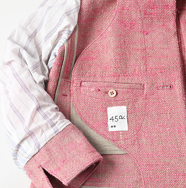 Indian Linen Silk Tweed Square Jacket Detail
