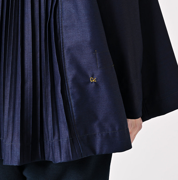 Indigo Chestnut Satin Smock Blouse Detail