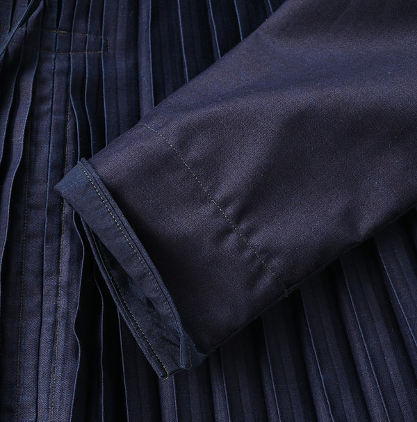 Indigo Chestnut Satin Smock Blouse Detail