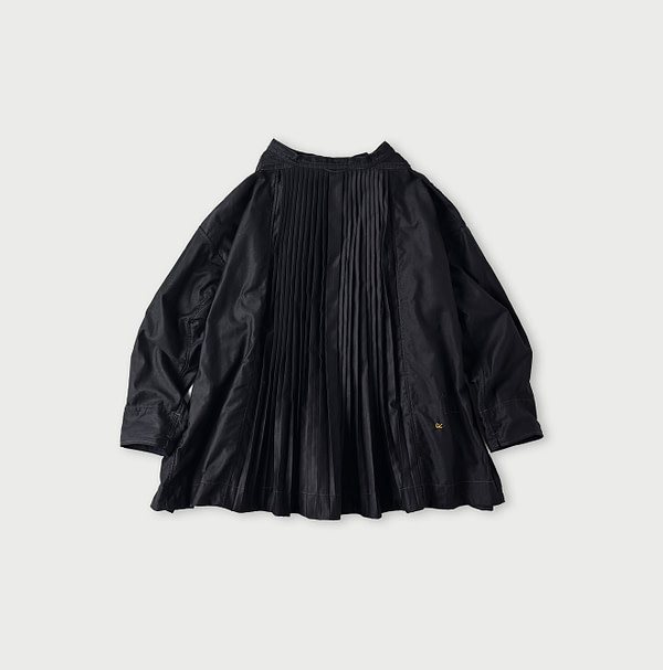 Chestnut Satin Pleats Smock Blouse Back