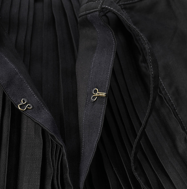Chestnut Satin Pleats Smock Blouse Detail