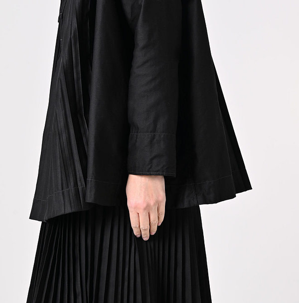 Chestnut Satin Pleats Smock Blouse Detail