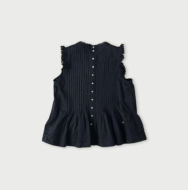 Dobby Stripe Sleeveless Top Back
