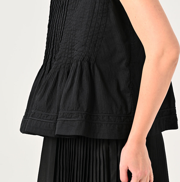 Dobby Stripe Sleeveless Top Detail