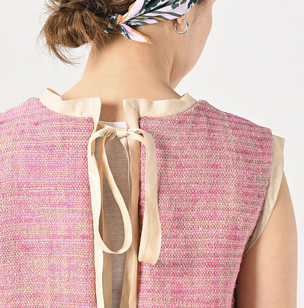Indian Linen Silk Tweed Camisole Detail