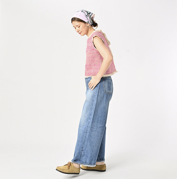 Indian Linen Silk Tweed Camisole Female Model