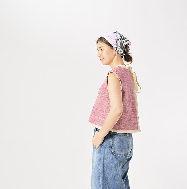 Indian Linen Silk Tweed Camisole Female Model
