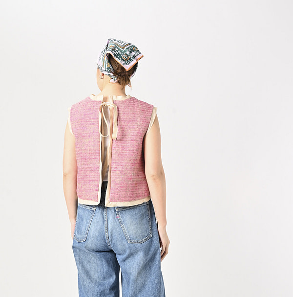 Indian Linen Silk Tweed Camisole Female Model