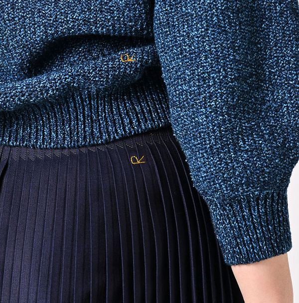Indigo Chestnut Satin Pleats Detail