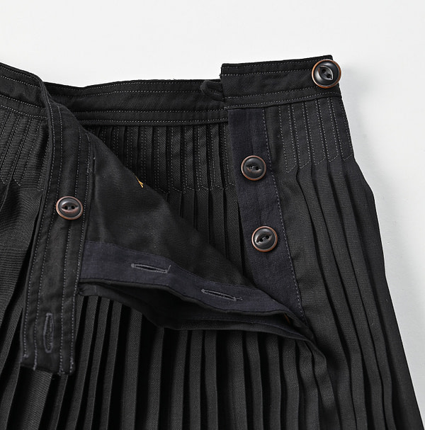 Chestnut Satin Pleats Skirt Detail