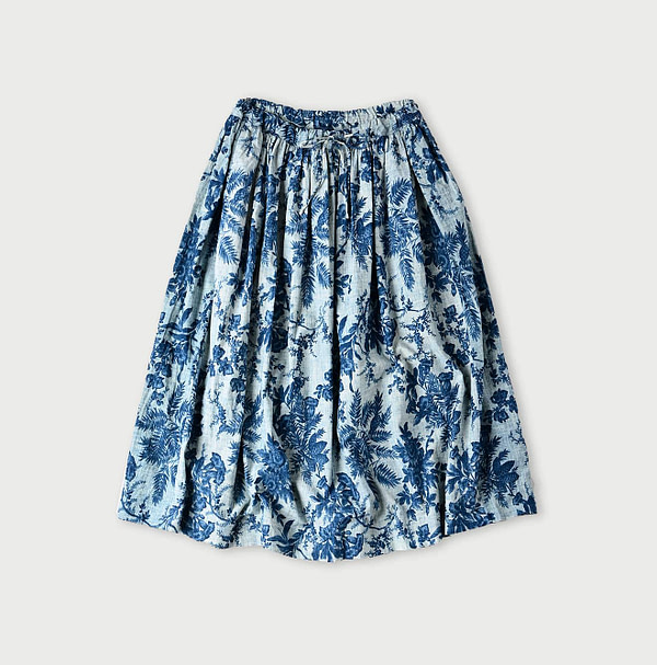 Indigo Hira Lapis Print Skirt Indigo Base