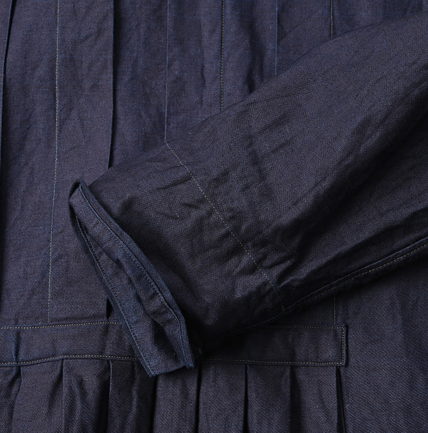 Indigo Chestnut Satin Tuck Dress Detail