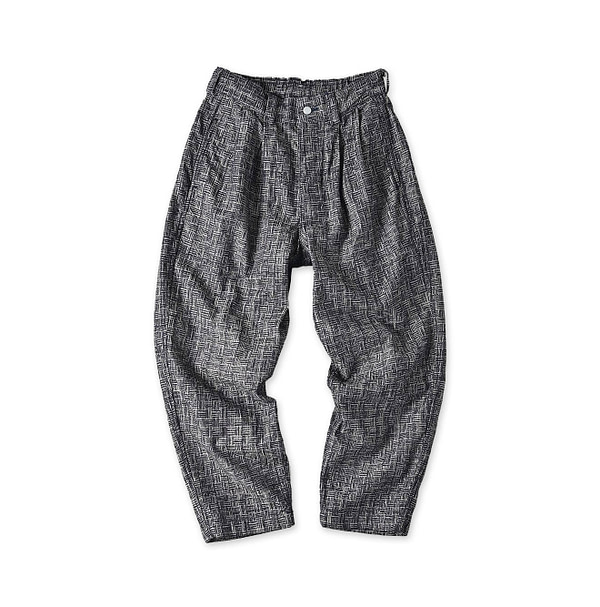 Basket Pattern Jacquard Denim 908 Peg Top Pants