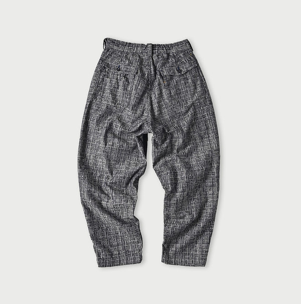 Basket Pattern Jacquard Denim 908 Peg Top Pants Back