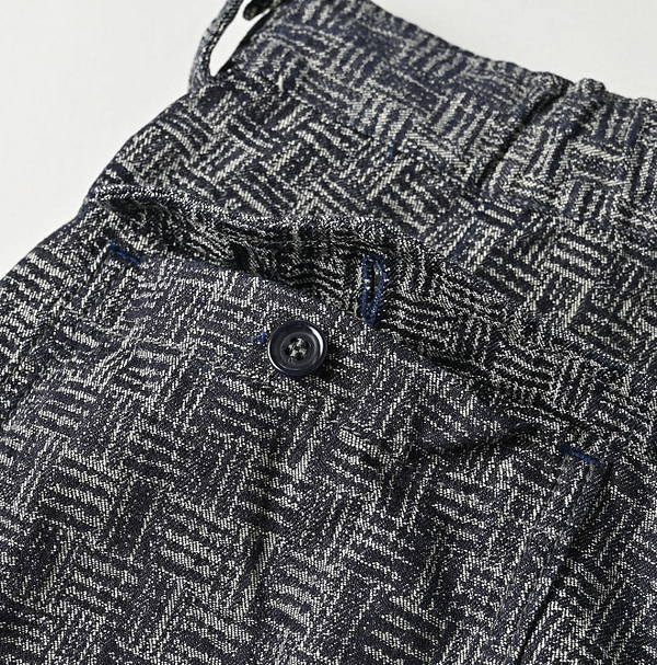 Basket Pattern Jacquard Denim 908 Peg Top Pants Detail
