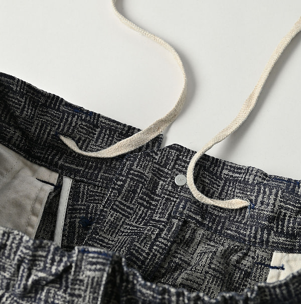 Basket Pattern Jacquard Denim 908 Peg Top Pants Detail