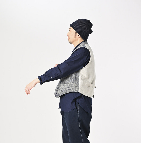 Ai Indian Linen Silk Tweed 908 Vest Male Model