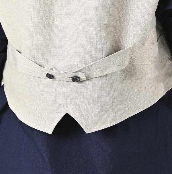 Ai Indian Linen Silk Tweed 908 Vest Detail