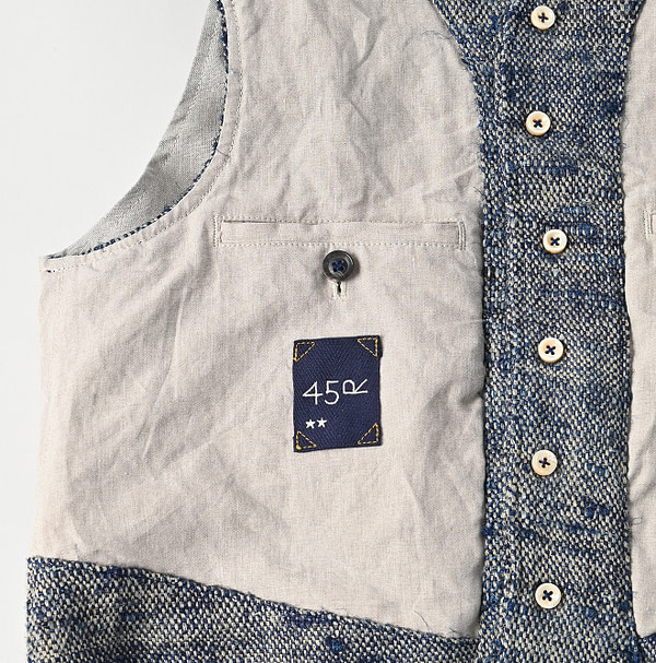 Ai Indian Linen Silk Tweed 908 Vest Detail