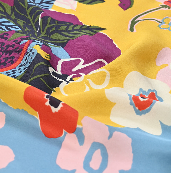 Silk Anemone Bird Bandana Detail