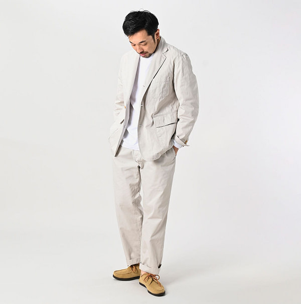 Thin Gabardine Easy Slacks MEN Male Model