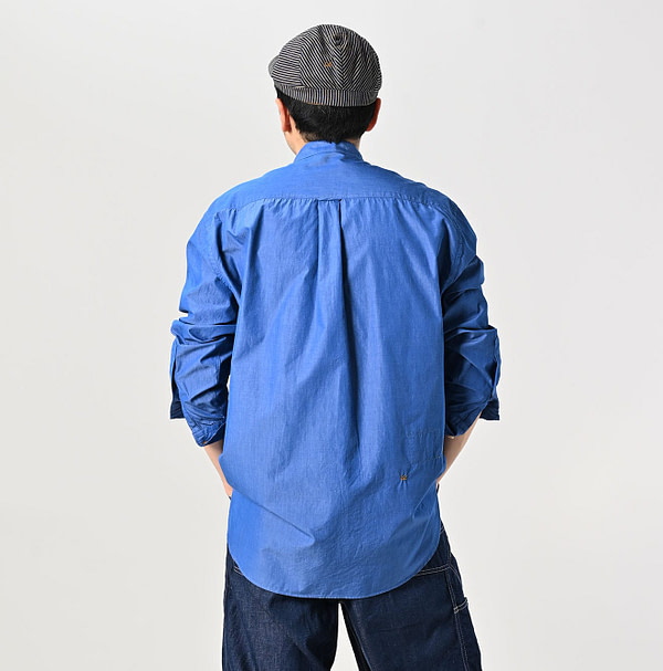 Miko 908 Loafer Pintuck Stand Collar Shirt Male Model