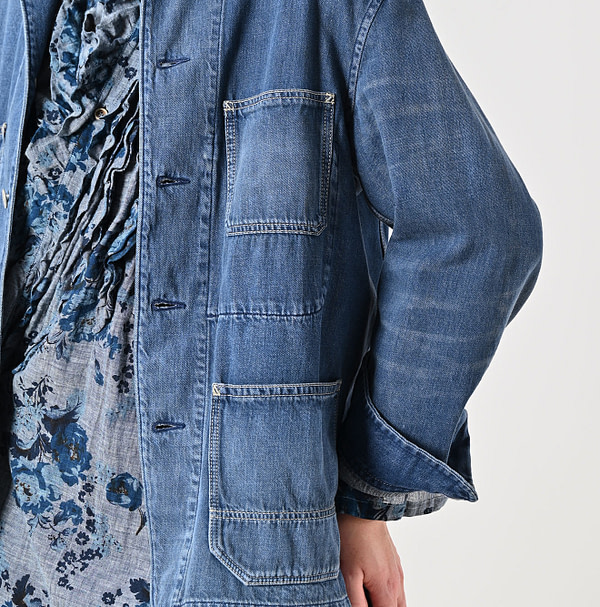 Mon-petit Denim 908 4-pocket Shirt Tan Detail