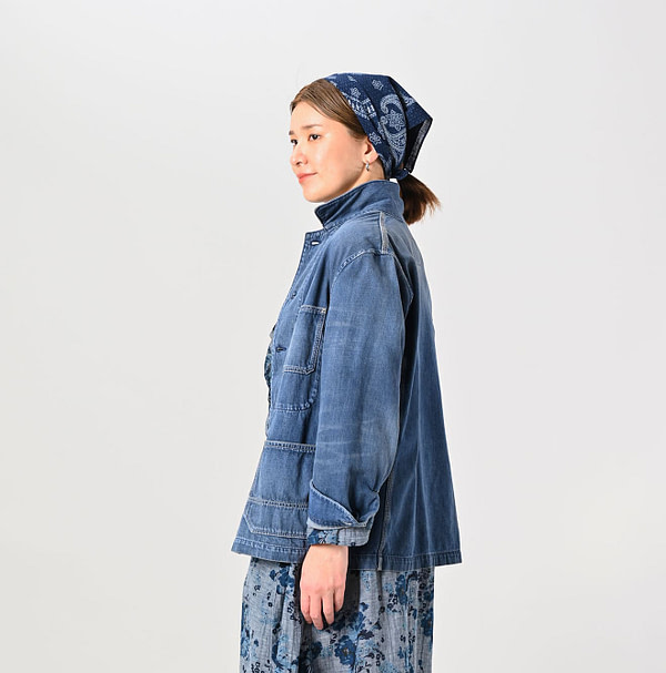 Mon-petit Denim 908 4-pocket Shirt Tan Female Model