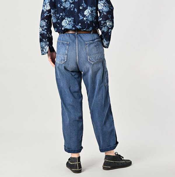 Mon-petit Denim 908 Paker Pants Tan Female Model