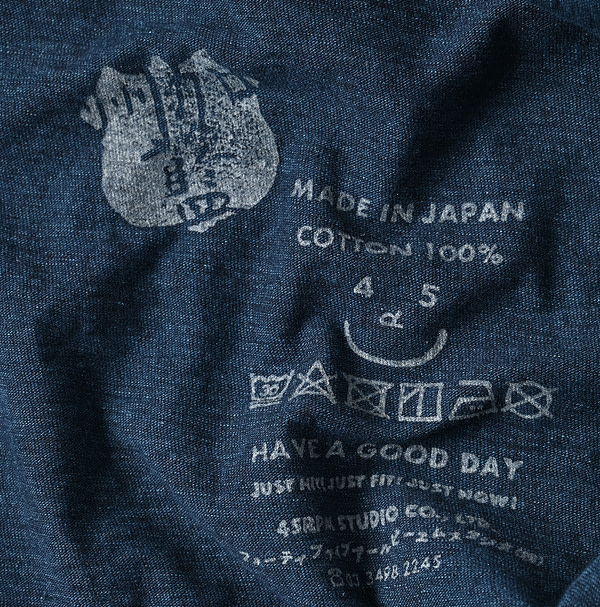 Indigo Long Sleeve 908 45 Star T-shirt Nou Detail