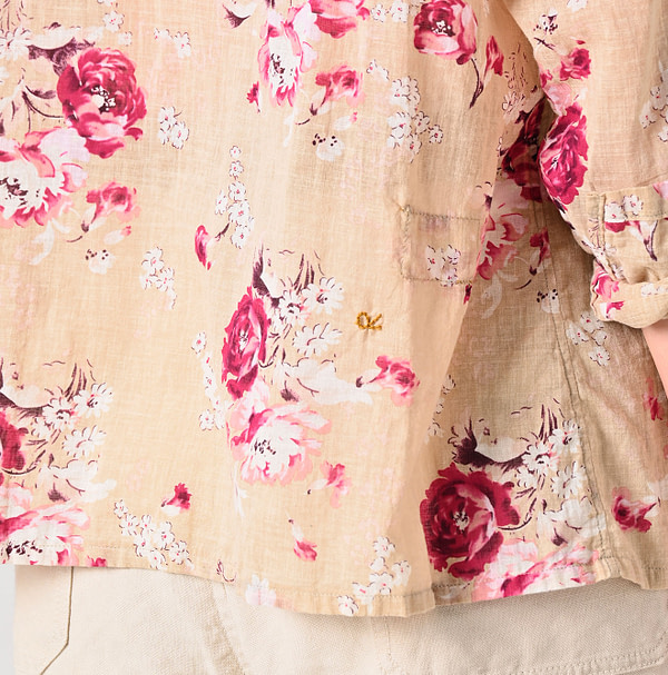 Gauze Rose Print Cache-Coeur Detail