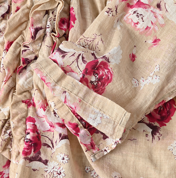 Gauze Rose Print Cache-Coeur Detail