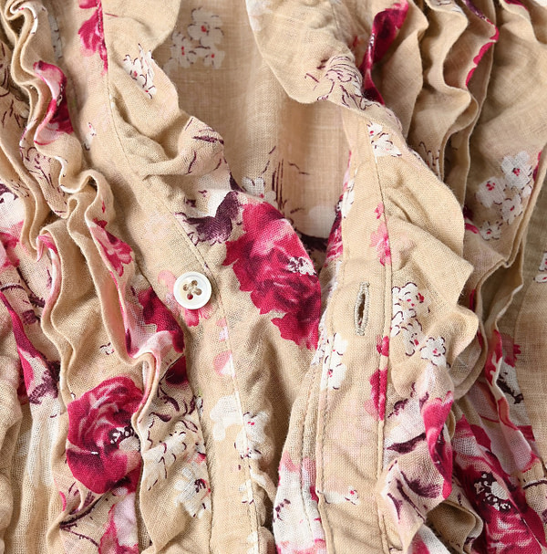 Gauze Rose Print Cache-Coeur Detail