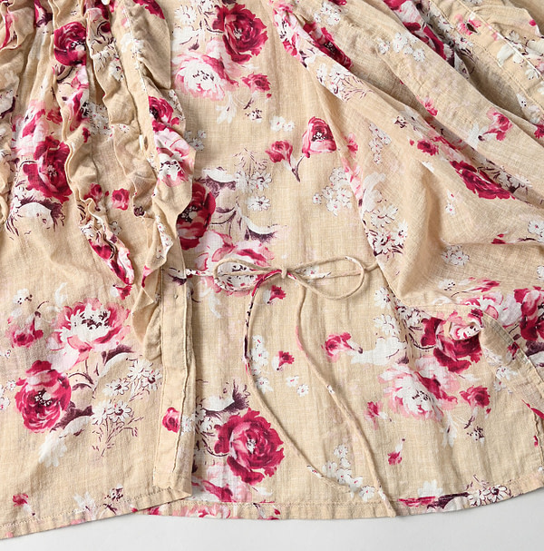 Gauze Rose Print Cache-Coeur Detail