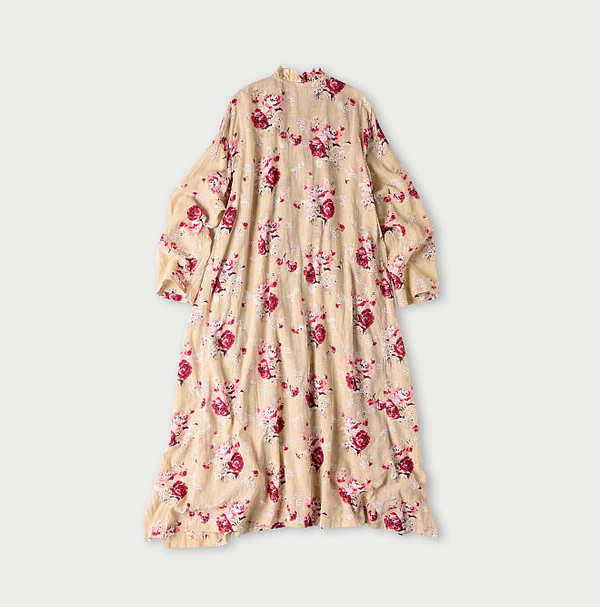 Gauze Rose Print Dress Back