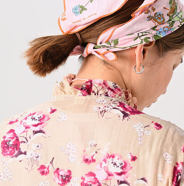 Gauze Rose Print Dress Detail