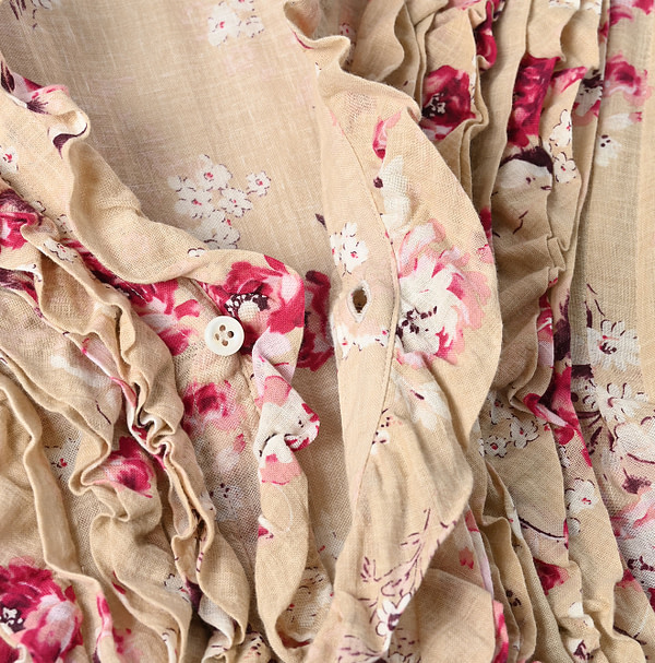 Gauze Rose Print Dress Detail