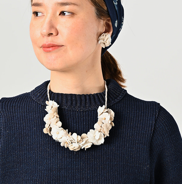 Indigo Puff Sweater Detail