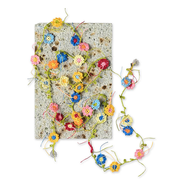 Crochet Flower Necklace Yellow Green