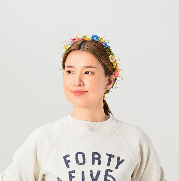 Crochet Flower Necklace Female Model