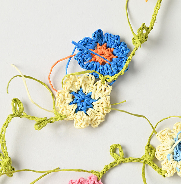 Crochet Flower Necklace Detail