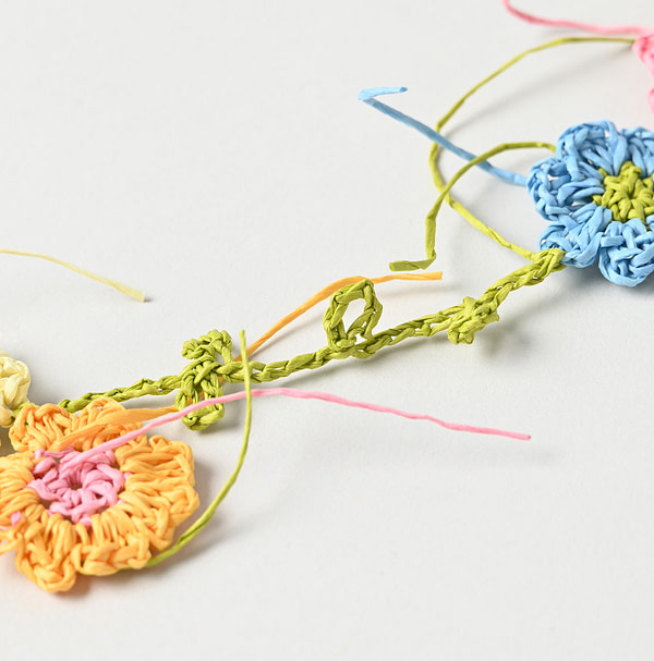 Crochet Flower Necklace Detail