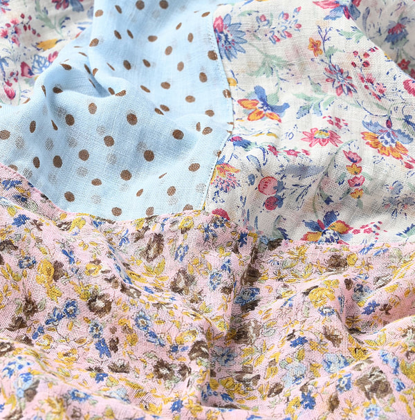 Print Mix Gauze Patchwork Stole