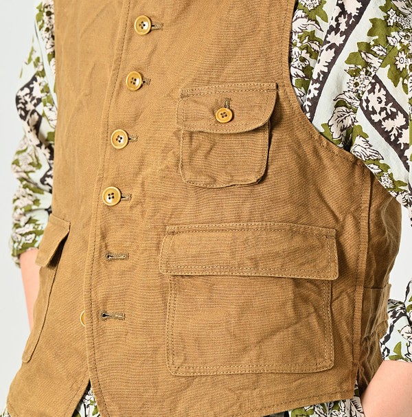 Linen Duck 908 Hunting Vest Detail