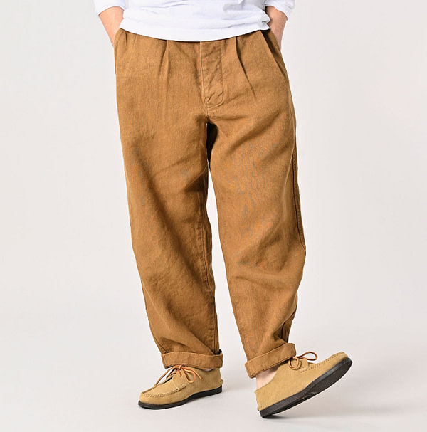 Linen Duck 908 Peg Top Pants Male Model